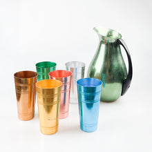 Load image into Gallery viewer, Anodized aluminum jug and glasses set, 1970&#39;s 
