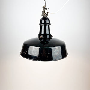 EGSA industrial enameled metal ceiling lamp, 1950's 