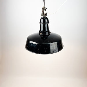 EGSA industrial enameled metal ceiling lamp, 1950's 