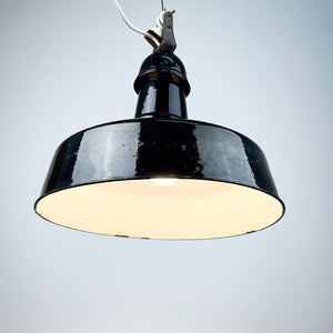 EGSA industrial enameled metal ceiling lamp, 1950's 