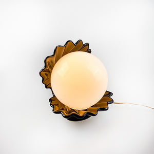 Lampe coquillage en céramique, années 1970