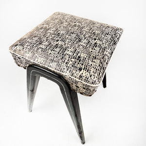 Wood and Leatherette Stool, 1950s 