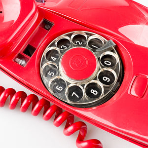 Téléphone télécabine Citesa rouge, années 1970