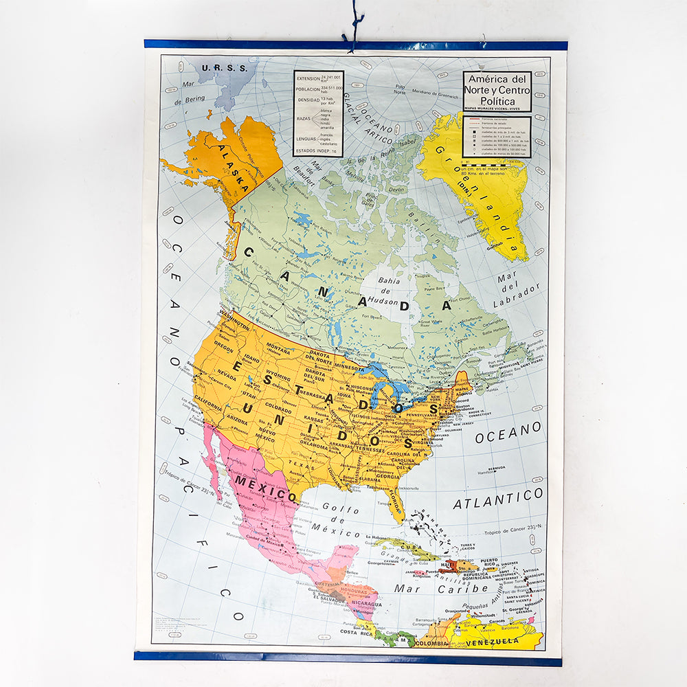 Carte physique et politique de l'Amérique Vicens-Vives, 1977.