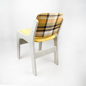 Silla de madera y tela vintage, 1970's