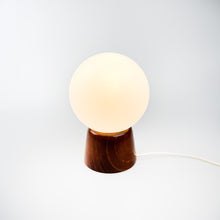 Load image into Gallery viewer, Wood and glass table lamp, 1980&#39;s 
