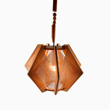 Cargar imagen en el visor de la galería, Lámpara de madera y rafia, 1970s
