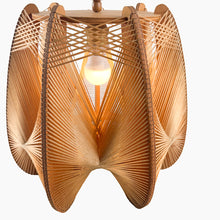 Cargar imagen en el visor de la galería, Lámpara de madera y rafia, 1970s
