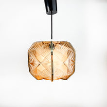 Load image into Gallery viewer, Wood and raffia ceiling lamp, 1970&#39;s 
