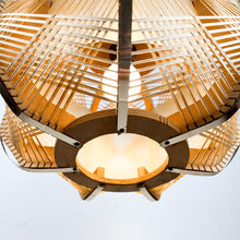 Load image into Gallery viewer, Wood and raffia ceiling lamp, 1970&#39;s 
