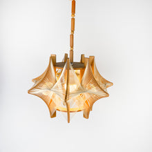 Load image into Gallery viewer, Wood and Raffia Ceiling Lamp, 1980&#39;s
