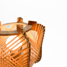 Load image into Gallery viewer, Wood and raffia table lamp, 1970s
