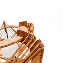 Load image into Gallery viewer, Wood and raffia table lamp, 1970s
