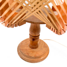 Load image into Gallery viewer, Wood and raffia table lamp, 1970s
