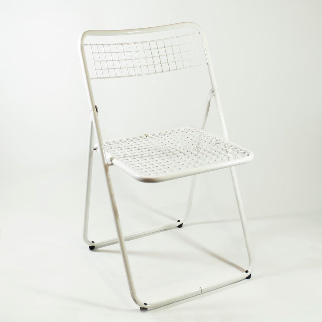 Folding vintage Chair Federico Giner in 1970s. White lacquered.
