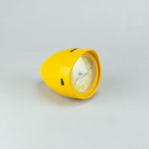 Yellow Clock with egg shape. 70's Vintage.