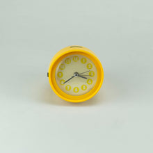 Load image into Gallery viewer, Yellow Clock with egg shape. 70&#39;s Vintage.
