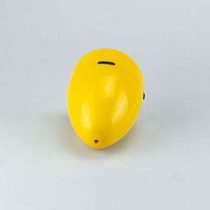 Yellow Clock with egg shape. 70's Vintage.
