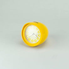 Load image into Gallery viewer, Yellow Clock with egg shape. 70&#39;s Vintage.
