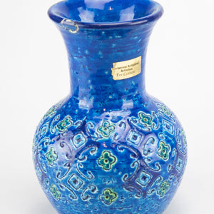 Jarrón cerámica Italiana Bitossi Rimini Blue 70's