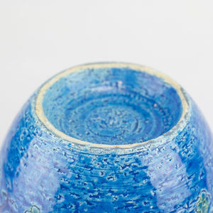 Jarrón cerámica Italiana Bitossi Rimini Blue 70's
