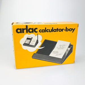 Arlac Calculator-Boy. Notes holder. 1980's (New in box.)