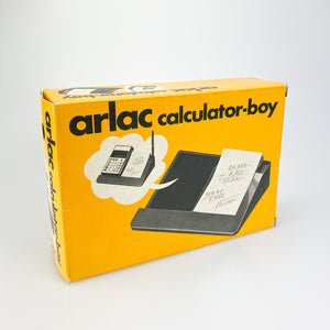 Arlac Calculator-Boy. Notes holder. 1980's (New in box.)