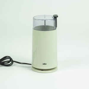 Braun KSM2 grinder designed by Hartwig Kahlcke and Dieter Rams in 1979.