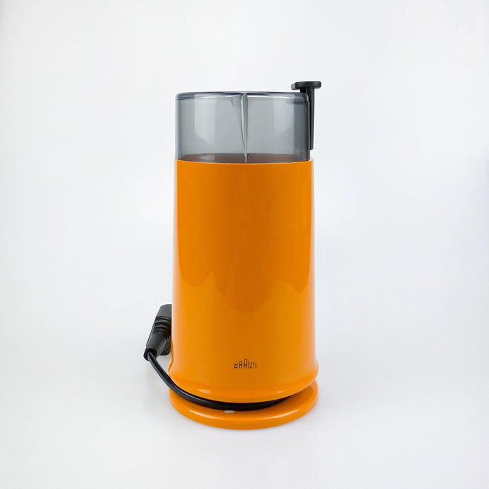 Molinillo Braun KSM2 diseño de Hartwig Kahlcke y Dieter Rams en 1979. Amarillo. - falsotecho