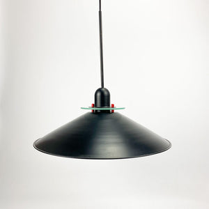Metal and glass ceiling lamp, 1980's