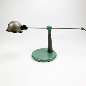 Lampe de table en bois et métal des années 1980