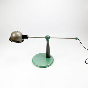 Lampe de table en bois et métal des années 1980