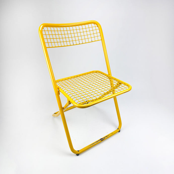 Silla 085 fabricada por Federico Giner, 1970s. Amarillo. - falsotecho