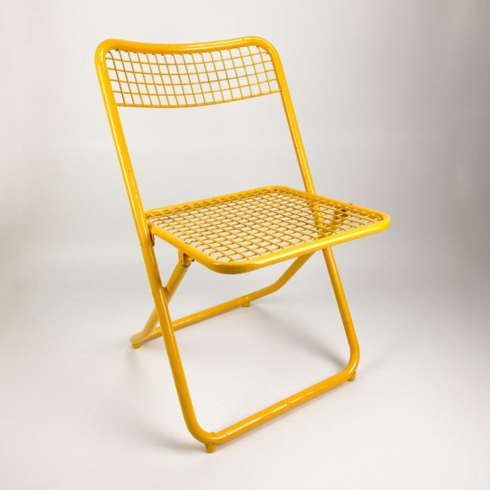 Silla 085 fabricada por Federico Giner, 1970s. Amarillo. (Repintada) - falsotecho