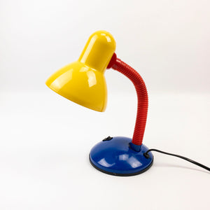 책상 램프, 1990년대 노란색, 빨간색, 파란색.