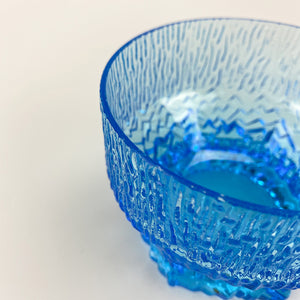Vaso o jarrón de vidrio azul, 1970's