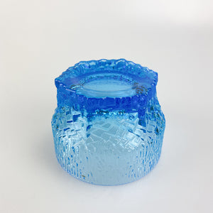 Vaso o jarrón de vidrio azul, 1970's