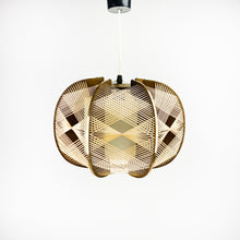 Load image into Gallery viewer, Wood and Raffia Ceiling Lamp, 1970&#39;s
