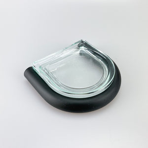 Vintage glass and plastic soap dish, 1980s