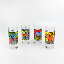 Cargar imagen en el visor de la galería, Juego 4 vasos Quick Keith Haring. 1990&#39;s
