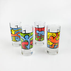 Juego 4 vasos Quick Keith Haring. 1990's