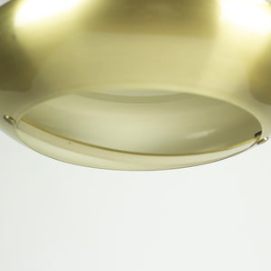 Nordic style ceiling lamp, brass and wood. 1970's