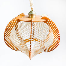 Load image into Gallery viewer, Handmade Wood and Rope Ceiling Lamp, 1970&#39;s
