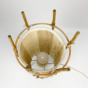 1960년대 Louis Sognot이 디자인한 대나무와 목화 테이블 램프