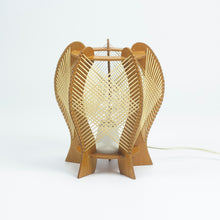 Load image into Gallery viewer, Vintage Wood and Rattan table lamp.
