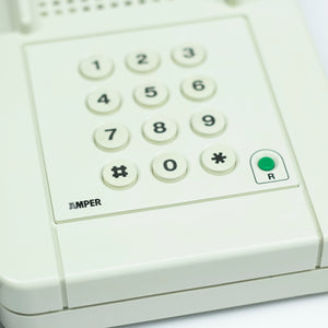 Teléfono Miram 100 diseño de George Sowden para Olivetti en 1988. Fabricado por Amper.