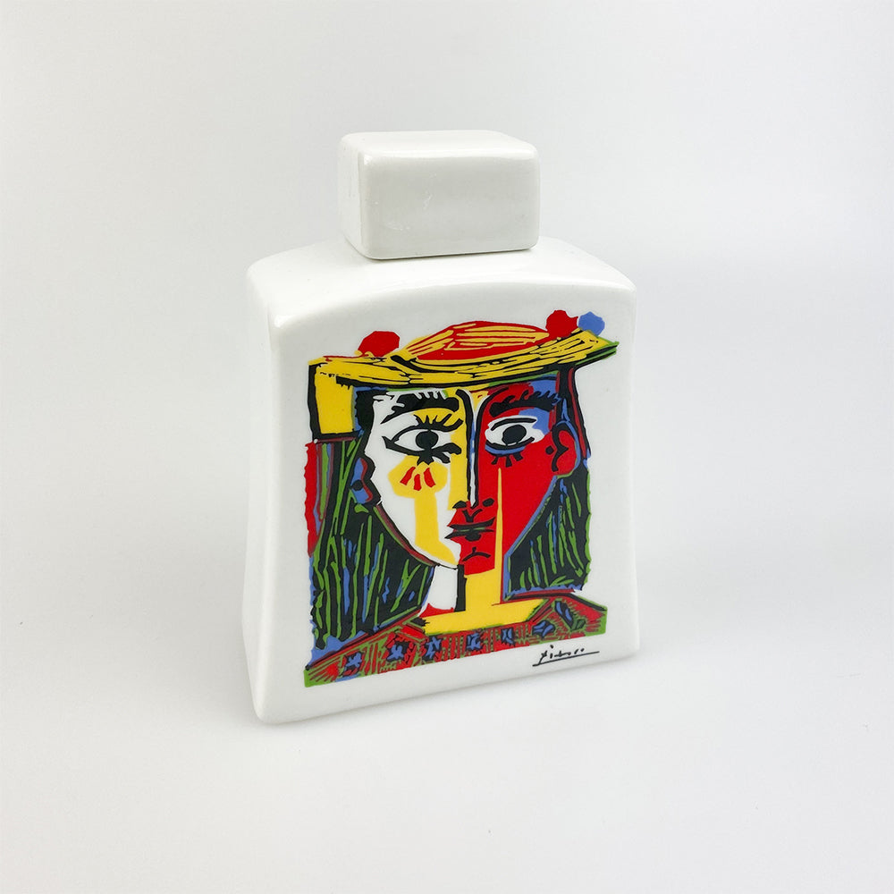 Botella de porcelana Tognana dibujo de Picasso, 1980's