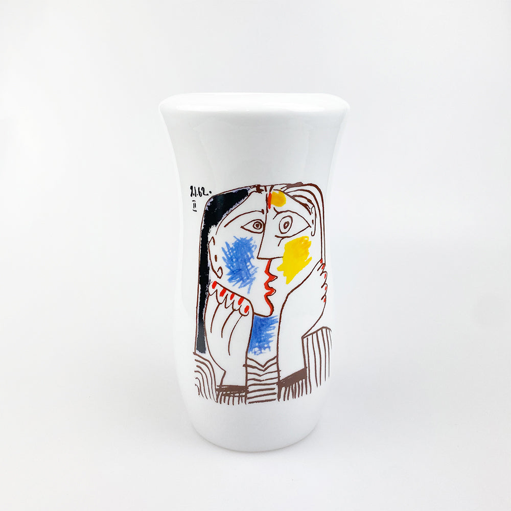 Jarrón de porcelana Tognana dibujo de Picasso, 1980's