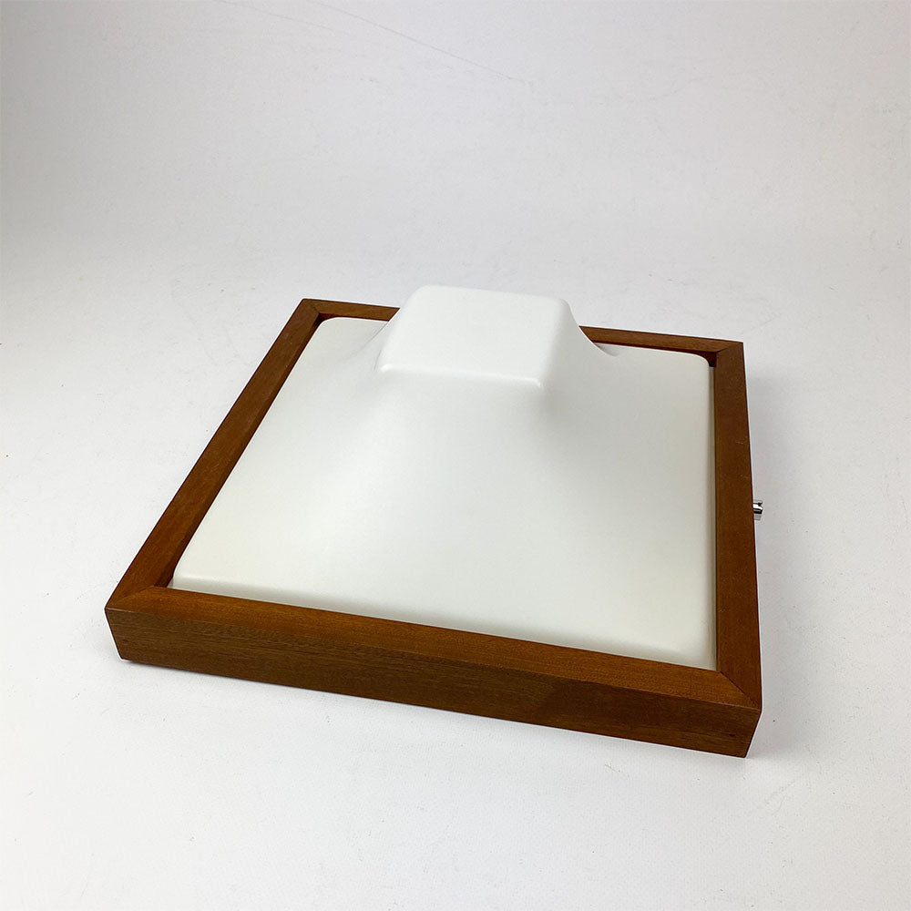 Wall or ceiling light made of wood and plexiglass. 1970's