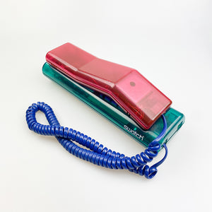 Semi-transparent red and green Swatch Twinphone telephone, 1989.